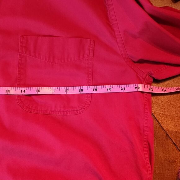 Croft & Barrow Long Sleeve Button Down Cotton Casual Shirt, Medium, Red - Picture 3 of 8